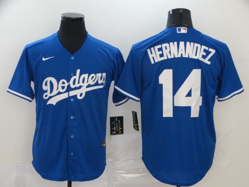 Men Los Angeles Dodgers #14 Hernandez Blue Nike Game MLB Jerseys->los angeles dodgers->MLB Jersey